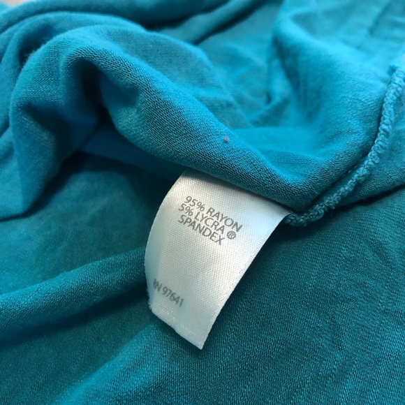 J Jill Wearever Collection 3/4 Sleeve Stretch Blue Pleat V-Neck Womens XL Petite - Picture 5 of 8